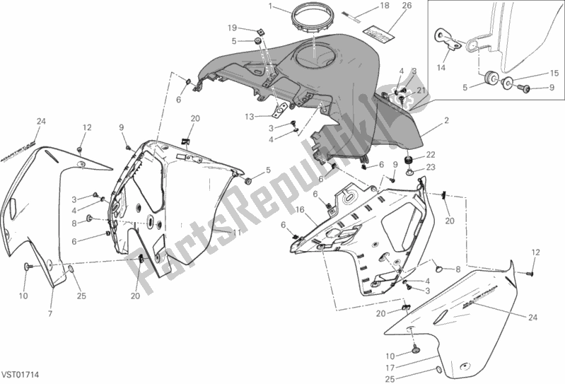 All parts for the 34a - Fairing of the Ducati Multistrada 1200 Enduro 2018